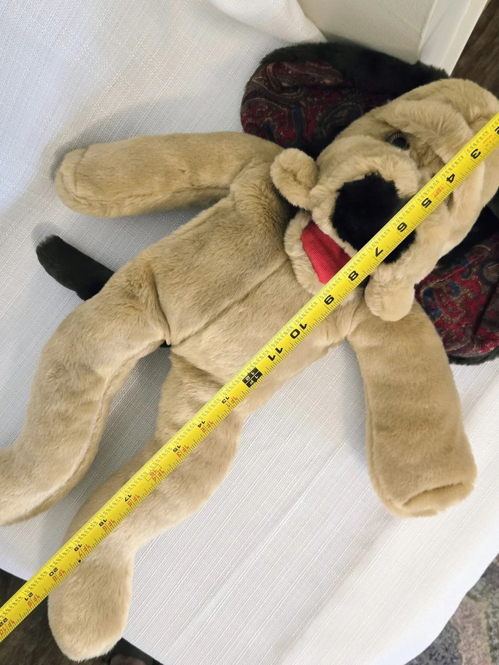 Hound Dog Plush Puppet Stuffed Animal Fabric Panel Ears Shiney Eyes 22 In